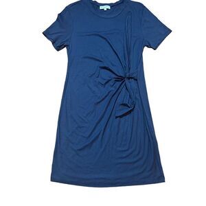 Michael Stars Blue cotton modal blend Twist Waist Short Sleeve Bodycon Dress sz